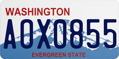WA license plate AOX0855