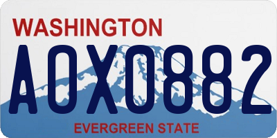 WA license plate AOX0882