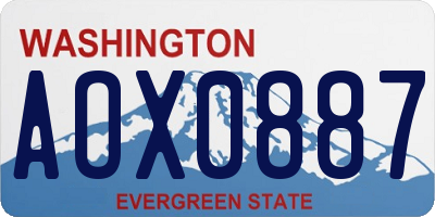 WA license plate AOX0887