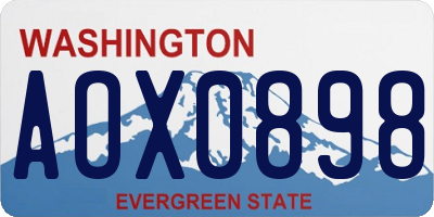 WA license plate AOX0898