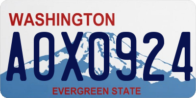 WA license plate AOX0924