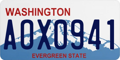 WA license plate AOX0941