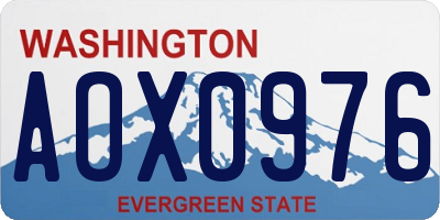 WA license plate AOX0976