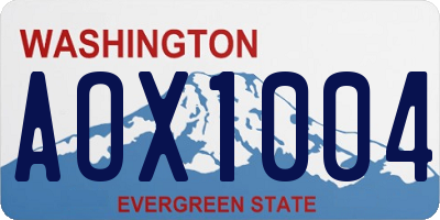 WA license plate AOX1004