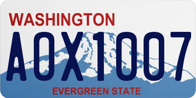 WA license plate AOX1007