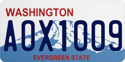 WA license plate AOX1009