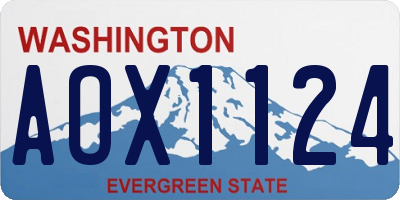 WA license plate AOX1124