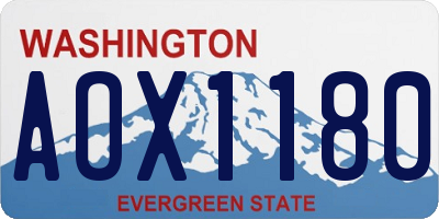 WA license plate AOX1180