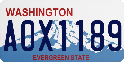 WA license plate AOX1189