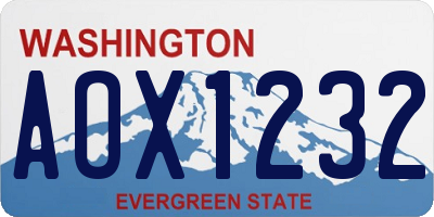 WA license plate AOX1232