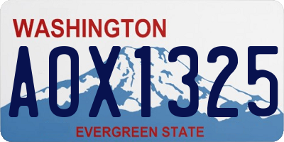WA license plate AOX1325