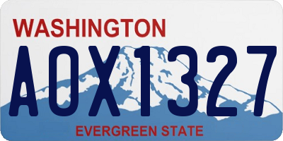 WA license plate AOX1327