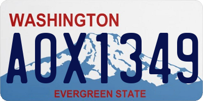 WA license plate AOX1349