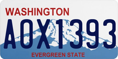 WA license plate AOX1393