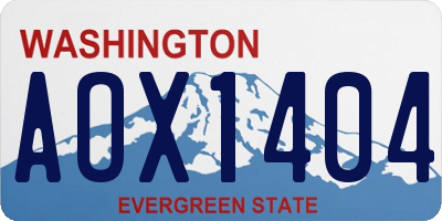 WA license plate AOX1404