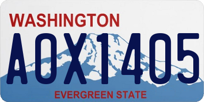 WA license plate AOX1405