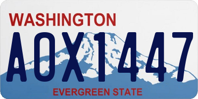 WA license plate AOX1447