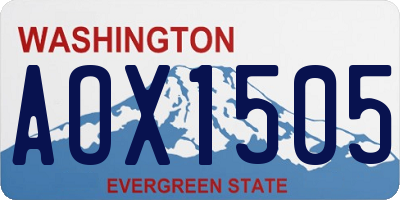 WA license plate AOX1505