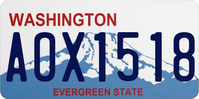 WA license plate AOX1518