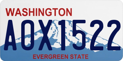 WA license plate AOX1522