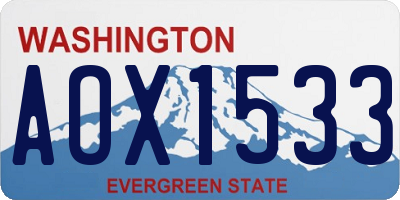 WA license plate AOX1533