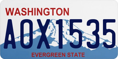 WA license plate AOX1535