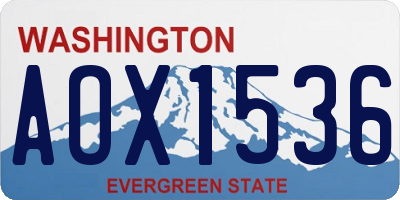 WA license plate AOX1536
