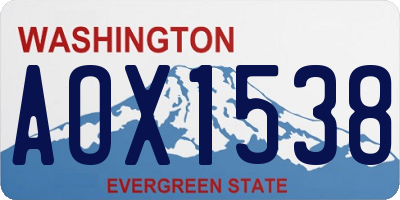 WA license plate AOX1538