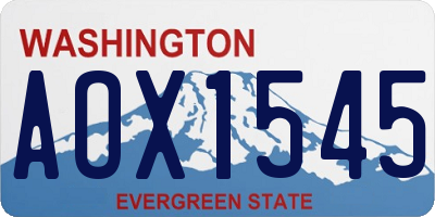 WA license plate AOX1545
