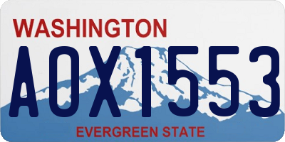 WA license plate AOX1553