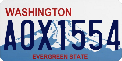 WA license plate AOX1554