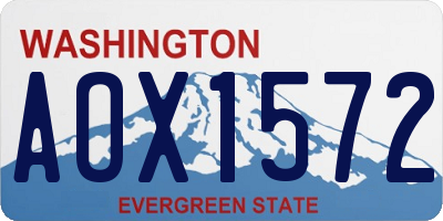 WA license plate AOX1572