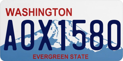 WA license plate AOX1580