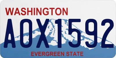 WA license plate AOX1592