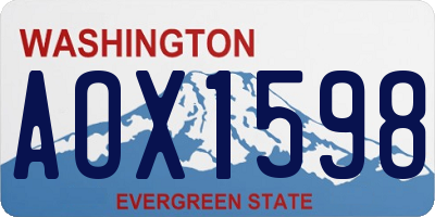 WA license plate AOX1598