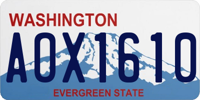 WA license plate AOX1610