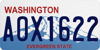 WA license plate AOX1622