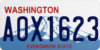 WA license plate AOX1623