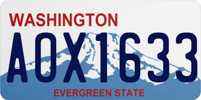 WA license plate AOX1633
