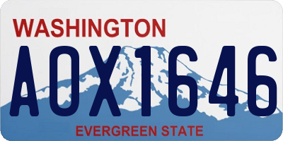 WA license plate AOX1646