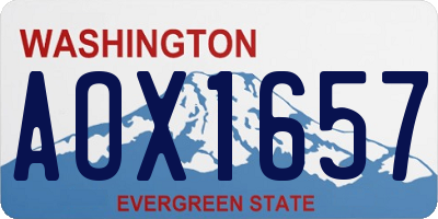 WA license plate AOX1657