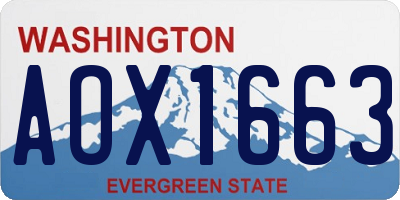 WA license plate AOX1663