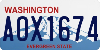 WA license plate AOX1674