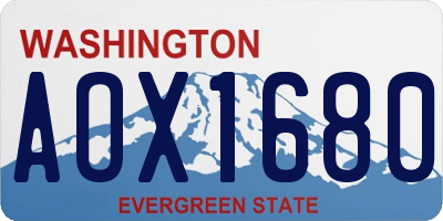 WA license plate AOX1680