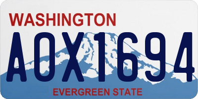 WA license plate AOX1694