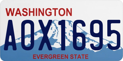 WA license plate AOX1695