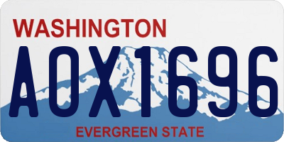 WA license plate AOX1696