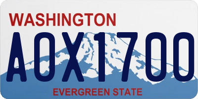 WA license plate AOX1700