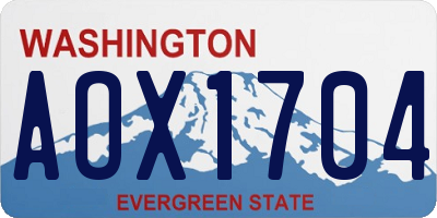 WA license plate AOX1704
