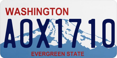 WA license plate AOX1710